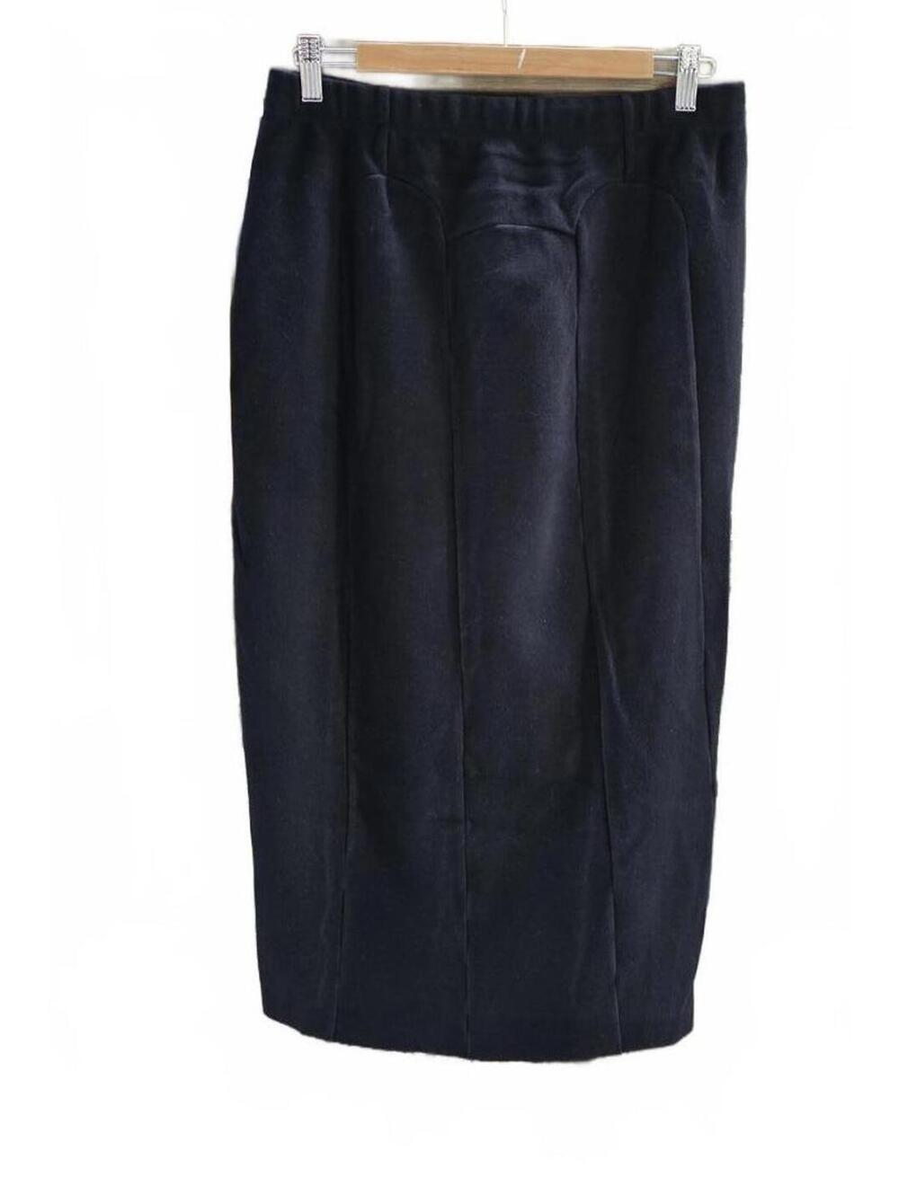 Grizas Minimalist Fitted Black Pencil Skirt Cotton Blend, Winter Midi Chic  Lg